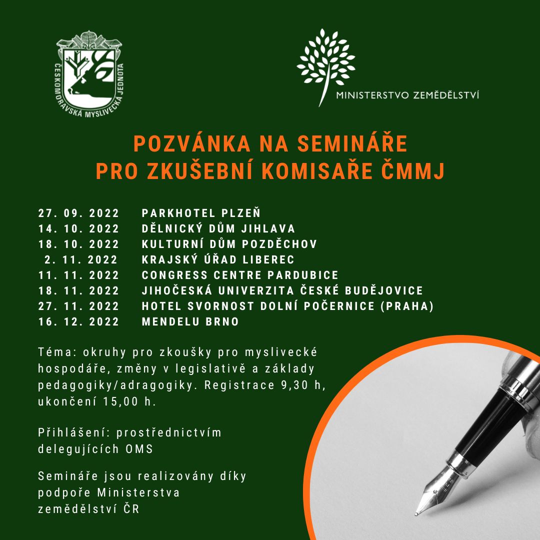 Seminář pro zkušební komisaře ČMMJ – 18. října 2022 v Pozděchově, okr. Vsetín