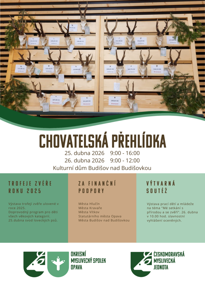 Pozvánka na Chovatelskou přehlídku trofejí 2026